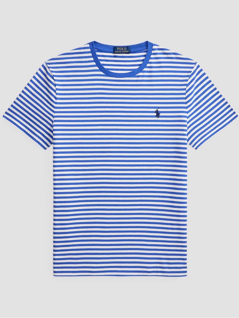 Polo by Ralph Lauren Blue & White Striped Crewneck Tee